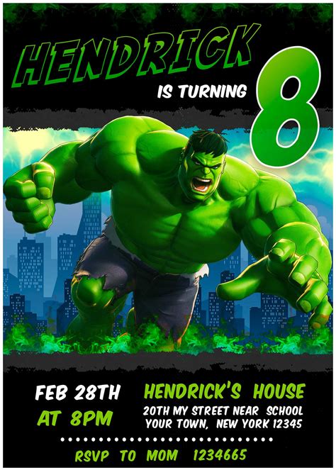 Hulk Birthday Invitations & Invitation Templates